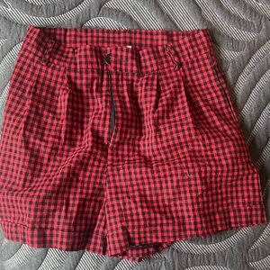 Plaid Red Women's Shorts